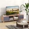 Costway TV Stand for TVs up to 65” Modern Rustic TV Cabinet w/ Open Shelf TV Console Table w/ 3 Cable Management Holes - 2 of 4