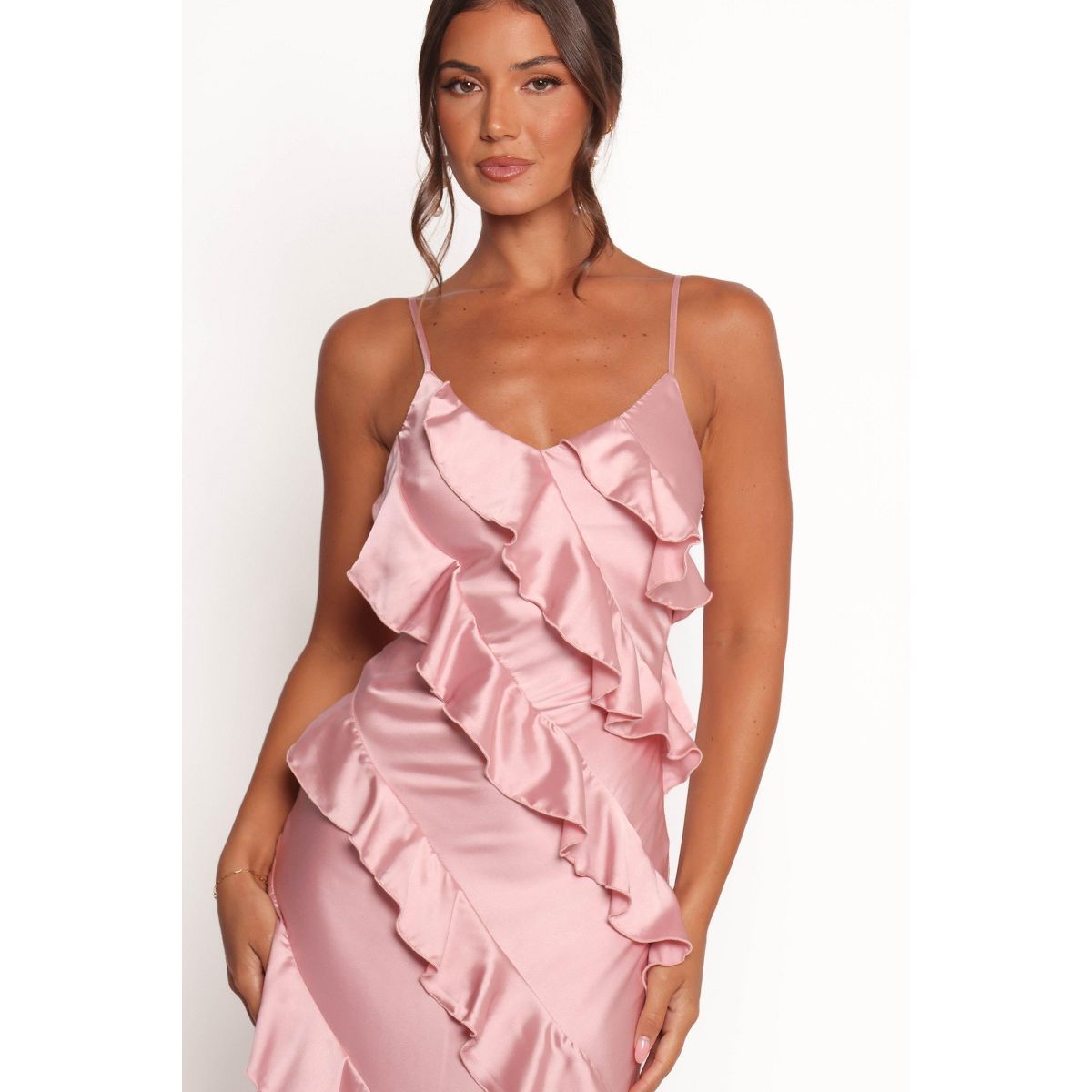 Ciao Ruffles Maxi Satin Dress - thumbnail 8