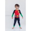 DC Comics Justice League Robin Cosplay Pajama Shirt and Pants Sleep Set Toddler - 2 of 4