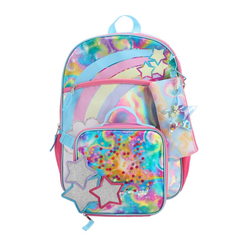 Rainbow And Stars 16" 5-Piece Backpack & Lunchbox Set, 2 of 7