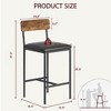 Bar Stools Set of 4, 37 Inch Barstools With Metal Legs PU Seats Chairs - 2 of 4