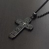West Coast Jewelry Men's Lord's Prayer Cross Black Plated Steel Necklace - 2 of 4