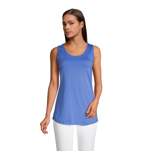 Lands' End Women's Tall Supima Cotton Scoop Neck Tunic Tank Top - Large ...