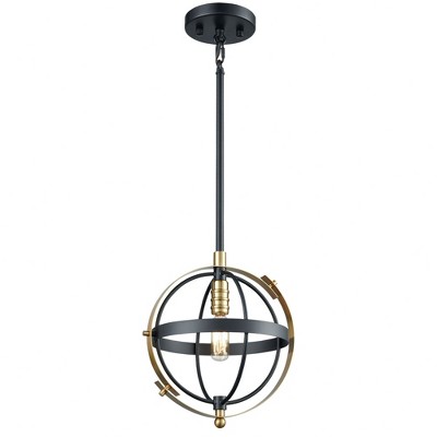 Elk Home Caldwell 1 - Light Pendant in  Matte Black/Satin Brass