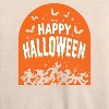 Women's - Disney - Happy Halloween Tombstone Lightweight French Terry Wide Neck Long Sleeve Shirt - 2 of 4