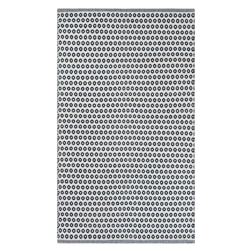  Geometric Woven Accent Rug Blue/Ivory