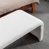 New Boucle Fabric Loveseat Ottoman Footstool Bedroom Bench Shoe Bench With Gold Metal Legs,Ivory White - 2 of 4