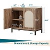 Acekool 2-Pack Rattan Sideboard Cabinets with Adjustable Shelves, Farmhouse Storage Buffets with Woven Doors,Brown - 3 of 4