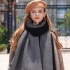 Anna-Kaci Women's Color Block Scarf with Soft Cozy Fabric Modern Neutral Tones and Textured Design - 2 of 4