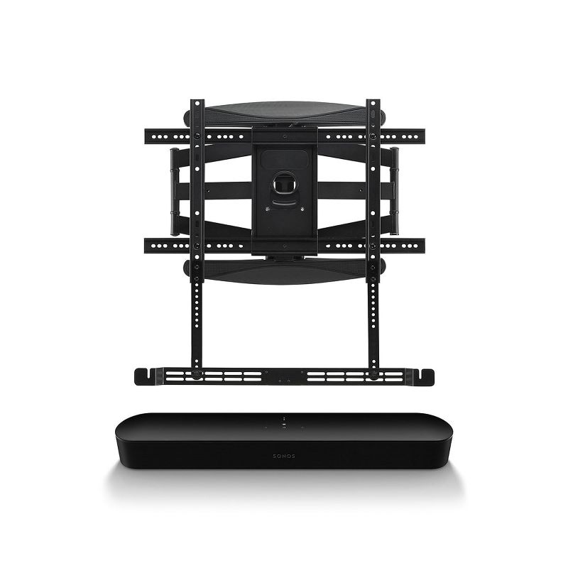 Sonos Beam Compact Smart Sound Bar with Flexson 32"-70" TV Cantilever Mount (Black), 1 of 16