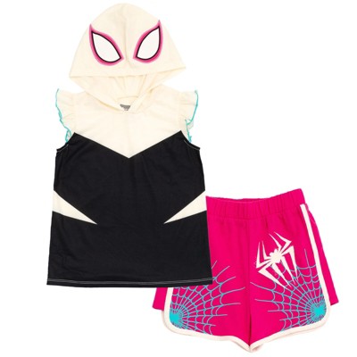 Marvel Spider-Man Spider-Gwen Ghost Spider Little Girls Cosplay T-Shirt and  Leggings Outfit Set Toddler to Big Kid 