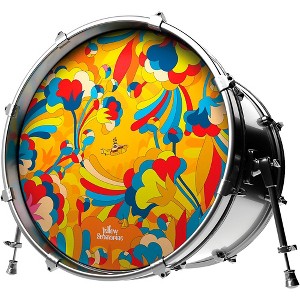 EVANS Yellow Submarine Primrose Prairie Bass Drumhead - 1 of 3