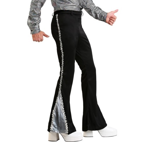 HalloweenCostumes.com Large Men Silver Sequin Men's Disco Pants, Black/Gray