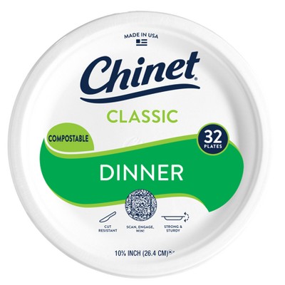 Chinet Classic Dinner Plate 10 3/8" - 32ct