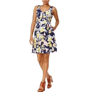 maison Jules Womens Printed Floral Fit & Flare Dress - 1 of 1