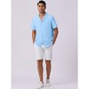 INSPIRE CHIC Men's Camp Collar Short Sleeve Button Down Summer Beach Linen Shirts - 2 of 4