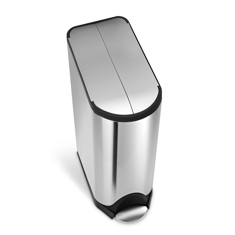 simplehuman 45L Butterfly Step Trash Can Brushed Stainless Steel, 3 of 7