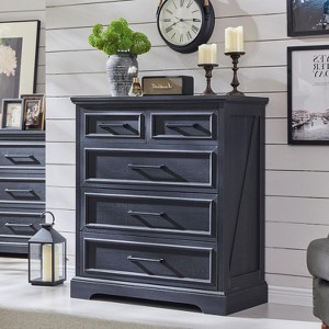 SinCiDo 36" Tall Farmhouse 5 Drawer Dressing Table with Large Drawers and Metal Handles,Suitable for Bedrooms,Living Rooms and Corridors - 1 of 4