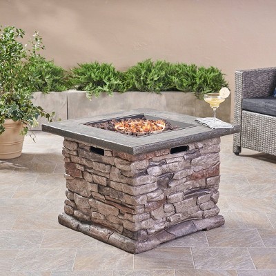 Magnesium Oxide Fire Pits Target, Red Ember Glacier Stone Fire Pit