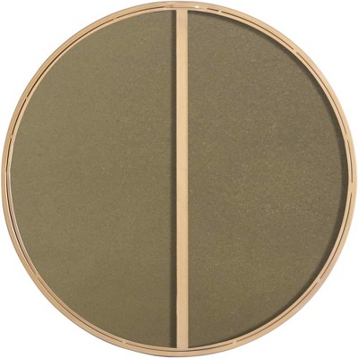 Elegant Brass Finish Round Metal Frame Mirror 24 Inch