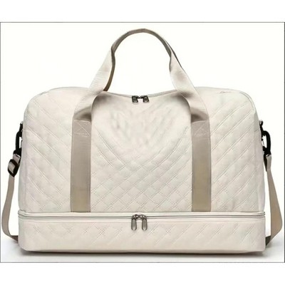 MaseiKar Three-dimensional Diamond Patterned Small Square Tote, Crossbody bag with Dry Wet Separation & Double-sided Pockets,