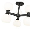 Artemis 6-Light Semi-Flush Mount Ceiling Light - Matte Black & Opal Glass, 18" - 2 of 4