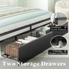 AMERLIFE LED Bed Frame with Drawers, 2-Tier Storage and Charging Station - 4 of 4