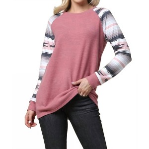 Women's Lucy Aztec Print Raglan Top - Avery Apparel - 1 of 2