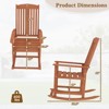 Costway 1/2 PCS Outdoor Rocking Chair with Slatted Seat Wide Armrests and Footrest for Patio - 3 of 4