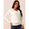 Seta T Women's V Neck Long Sleeve Casual Loose Chunky Warm Pullover Sweater Top - 2 of 4