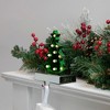 Northlight LED Lighted Shiny Christmas Tree Stocking Holder - 7" - Silver and Green - 2 of 4