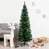 Racxily 7ft Pencil Christmas Tree, Artificial Holiday Tree with Colorful LED Lights for Festive Decor - 2 of 4
