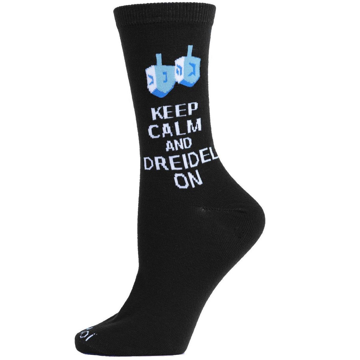 Memoi Keep Calm & Dreidel On Holiday Crew Socks