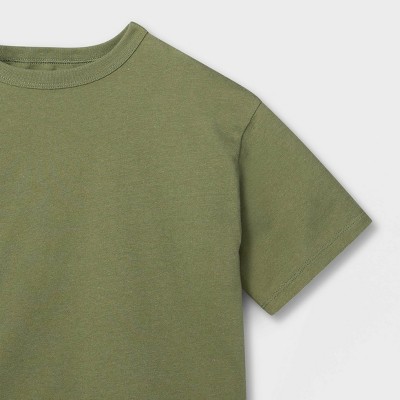 Детские футболки Cat & Jack Boys' Short Sleeve 100% Cotton Relaxed Fit T-Shirt - Cat & Jack™ Olive Green L — фото 3