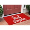 HomeRoots 17" X 29" Red And White Coir Reindeer Outdoor Christmas Door Mat - 2 of 4