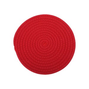 Unique Bargains Trivet Round Rope Woven Mat Cotton Non-woven Fabric 7.87"x7.87"x0.31" - 1 of 3