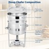 7QT Soup Chafer, Large Capacity Soup Chafer Sets of 4, Stainless Steel Round Soup Warmer for Party Buffet & Commercial Event - 3 of 4