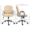 NicBex Adjustable Height PU Leather Swivel Home Office Chair with Padded Armrests for Work Study Vanity - 3 of 4