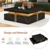 Coffee Tables With 4 Storage Drawers Modern Square Design Cocktail Table For Living Room Office Bedroom 16.5"D x 43.3"W x 43.3"H - 3 of 4