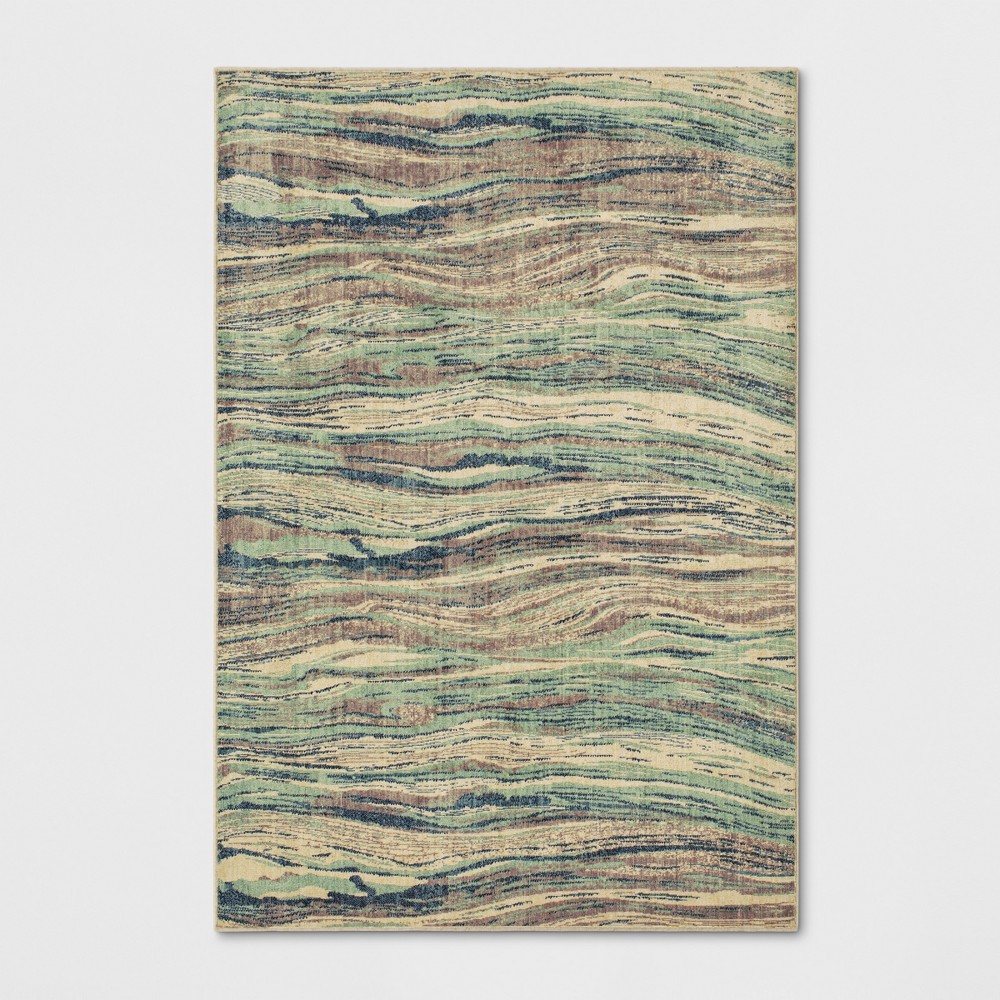 5'X7' Woven Marble Waves Area Rug Aqua - Project 62™