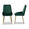 2pc Priscilla Velvet Fabric Upholstered Metal Dining Chair Set - Baxton Studio - 3 of 4