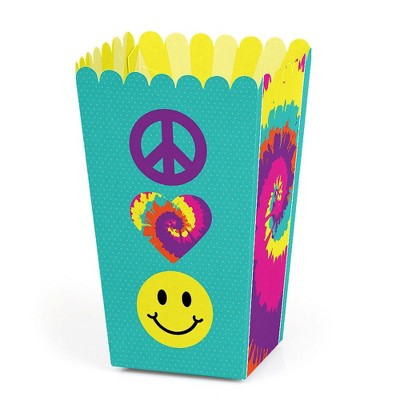 Big Dot of Happiness 60's Hippie - 1960s Groovy Party Favor Popcorn Treat Boxes - Set of 12