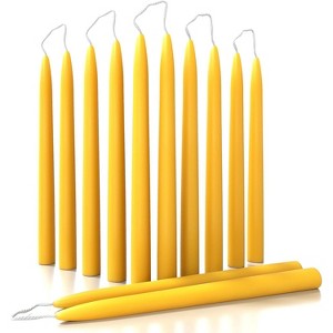 Beeswax Taper Candles 10 inch Set of 12 - Non Toxic and 100% Pure Beeswax Candles Ideal as Dinner Candles or Church Candles - 1 of 4