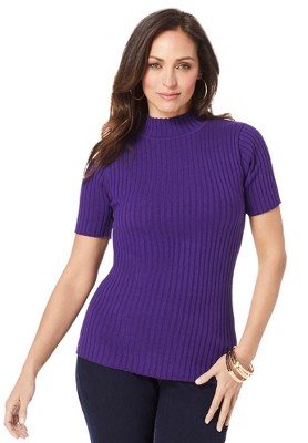 Jessica London Women's Plus Size Rib Mockneck Sweater