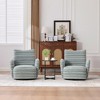 360° Swivel Leisure Chair, Boucle Fabric Striped Armchair with Metal Base, Modern Accent Chair Single Sofa - ModernLuxe - 2 of 4