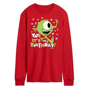 Men's - Disney - Mike Yay It's My Birthday Long Sleeve Graphic T-Shirt - 1 of 3