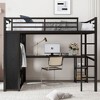NicBex Full/Queen/Twin XL Metal High Loft Bed with Wardrobe,Desk,Safety Guardrail&Shelves,Versatile Gaming Loft for Kids,Teens&Gamers,500lbs Max,Black - 2 of 4