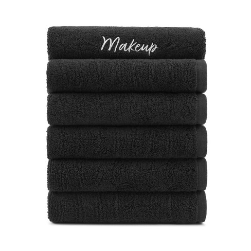 Host Home Cotton Embroidered Makeup Towel 6 Pack Black Target