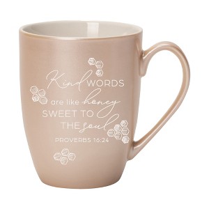 Elanze Designs Kind Words Are Like Honey Sweet To The Soul Precious Pearl 10 ounce New Bone China Coffee Cup Mug - 1 of 4