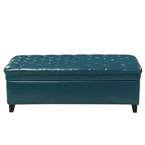 TiramisuBest Storage Ottoman Bench - Purple Fabric Entryway Bench, 50.0"L x 20.5"W x 18.25"H - 1 of 4